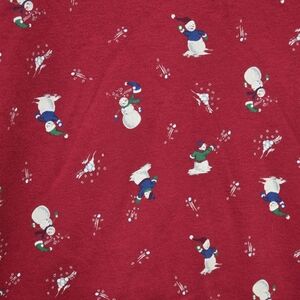 Croft&Barrow Holiday Long Sleeve Tee. Large Red Shirt With Snowmen